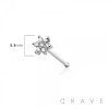 12PCS OF 925 STERLING SILVER NOSE BONE STUD WITH 6 CZ PRONG FLOWER TOP