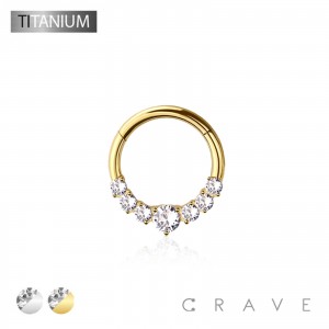 IMPLANT GRADE SOLID TITANIUM CZ SETTING LINE CLICKER SEGMENT RING