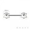 LITTLE GHOST ENDS 316L SURGICAL STEEL NIPPLE BAR