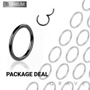 50 PCS BLACK COLOR IMPLANT GRADE TITANIUM HINGED SEGMENT RING