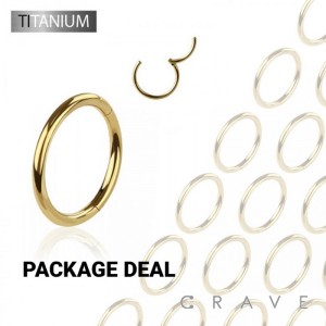 50 PCS GOLD COLOR PLATED IMPLANT GRADE TITANIUM HINGED SEGMENT RING