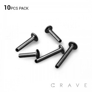 10PCS OF BLACK PAVED 316L SURGICAL STEEL INTERNALLY THREADED LABRET BAR