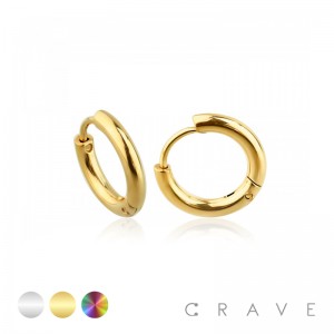 PAIR OF SIMPLE STAINLESS STEEL HOOP EARRINGS