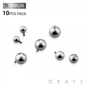 10 PCS OF IMPLANT GRADE SOLID TITANIUM INTERNALLY THREADED BALLS PACKAGE