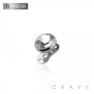 IMPLANT GRADE TITANIUM FLAT GEM HEAD AND BASE DERMAL SET 