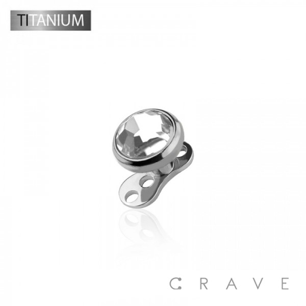 IMPLANT GRADE TITANIUM FLAT GEM HEAD AND BASE DERMAL SET 