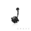 316 L SURGICAL STEEL SKULL HAND EPOXY BALL BELLY BUTTON NAVEL RING 