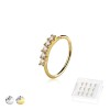12 PCS FIVE 1MM CZ STONE LINED PRONG SET BRASS BENDABLE NOSE HOOP