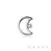 316L SURGICAL STEEL MOON WITH CZ SEGMENT RING CLICKER