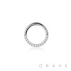 316L SURGICAL STEEL HINGED SEGMENT RING MULTI FRONT FACING CZ