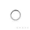 316L SURGICAL STEEL HINGED SEGMENT RING MULTI FRONT FACING CZ BALL SPACED