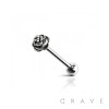 ROSE END 316L SURGICAL STEEL TONGUE BARBELL (FLOWER)