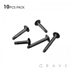 10PCS OF 316L SURGICAL STEEL EXTERNALLY THREADED REPLACEMENT LABRET BAR (ROUND BOTTOM)