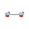 316L SURGICAL STEEL ENAMEL CUPCAKE NIPPLE BAR