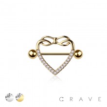 316L SURGICAL STEEL HEART INFINITY NIPPLE RING
