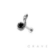SNAKE WITH BLACK CZ 316L SURGICAL STEEL PUSH IN THREADLESS LABRET