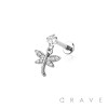 MULTI CZ DRAGONFLY 316L SURGICAL STEEL INTERNALLY THREADED LABRET