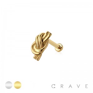 ROPE KNOT 316L SURGICAL STEEL THREADLESS (PUSH IN) THREADLESS LABRET SET