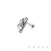 ROPE KNOT 316L SURGICAL STEEL PUSH IN THREADLESS LABRET SET