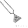 CUBIC ZIRCONIA STUDDED PYRAMID EYE BLING HIP-HOP PENDANT NECKLACE