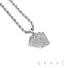 CUBIC ZIRCONIA STUDDED POKER CARDS BLING HIP-HOP PENDANT NECKLACE