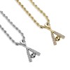 CUBIC ZIRCONIA STUDDED BASEBALL BLING HIP-HOP PENDANT NECKLACE