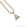 CUBIC ZIRCONIA STUDDED BASEBALL BLING HIP-HOP PENDANT NECKLACE