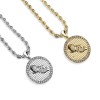 CUBIC ZIRCONIA STUDDED MICROPHONE BLING HIP-HOP PENDANT NECKLACE