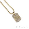 CUBIC ZIRCONIA STUDDED MECHANICAL TOOLS BLING HIP-HOP PENDANT NECKLACE