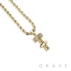 CUBIC ZIRCONIA STUDDED GOLD PLATED BOLT AND SCREW BLING HIP-HOP PENDANT NECKLACE
