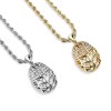 CUBIC ZIRCONIA STUDDED GOLD PLATED RUGBY HAT BLING HIP-HOP PENDANT NECKLACE