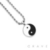 MATTE FINISHED YIN YANG PENDANT NECKLACE