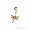 316L SURGICAL STEEL CZ DRAGONFLY BELLY BUTTON NAVEL RING 