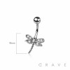 316L SURGICAL STEEL CZ DRAGONFLY BELLY BUTTON NAVEL RING 