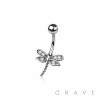 316L SURGICAL STEEL CZ DRAGONFLY BELLY BUTTON NAVEL RING 