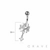 316L SURGICAL STEEL CZ FLOWER BELLY BUTTON NAVEL RING 