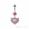 316L SURGICAL STEEL CZ MERMAID HEART BELLY BUTTON NAVEL RING 