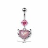 316L SURGICAL STEEL CZ MERMAID HEART BELLY BUTTON NAVEL RING 