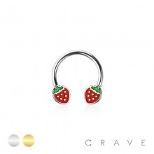 316L SURGICAL STEEL STRAWBERRY ENDS HORSESHOE/SEPTUM