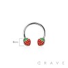 316L SURGICAL STEEL STRAWBERRY ENDS HORSESHOE/SEPTUM