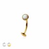 WHITE OPALITE 316L SURGICAL STEEL THREADLESS FLOATING BELLY BUTTON RING(CONVEX DISK)