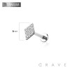 IMPLANT GRADE TITANIUM THREADLESS (PUSH IN) CZ DIAMOND RHOMBUS LABRET