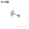 IMPLANT GRADE TITANIUM THREADLESS (PUSH IN) CZ DIAMOND RHOMBUS LABRET SET