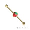 ENAMEL STRAWBERRY 316L SURGICAL STEEL INDUSTRIAL BARBELL (FRUIT)