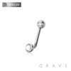 IMPLANT GRADE TITANIUM CHRISTINA PIERCING BARBELL VCH BAR GENITAL JEWELRY WITH PRESS FIT GEM DISK