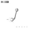 IMPLANT GRADE TITANIUM CHRISTINA PIERCING BARBELL VCH BAR GENITAL JEWELRY WITH PRESS FIT GEM DISK