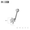  INTERNALLY THREADED IMPLANT GRADE TITANIUM CZ FLOWER VCH BARBELL CHRISTINA