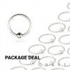 50PCS OF 316L SURGICAL STEEL CAPTIVE BEAD RING PACKAGE