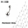 50PCS IMPLANT GRADE TITANIUM PLAIN BALL BELLY BUTTON NAVEL RINGS