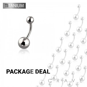 50PCS IMPLANT GRADE TITANIUM PLAIN BALL BELLY BUTTON NAVEL RINGS